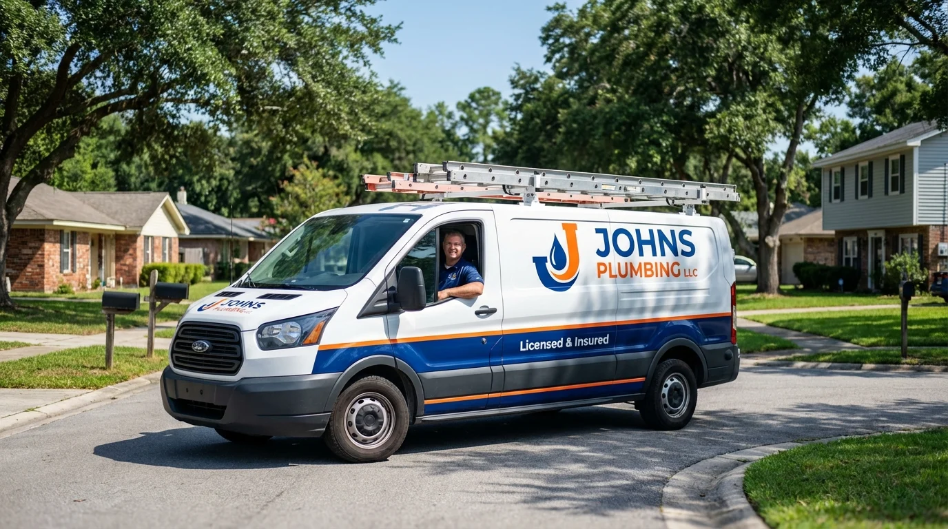 Johns Plumbing LLC service van in Montgomery City, MO